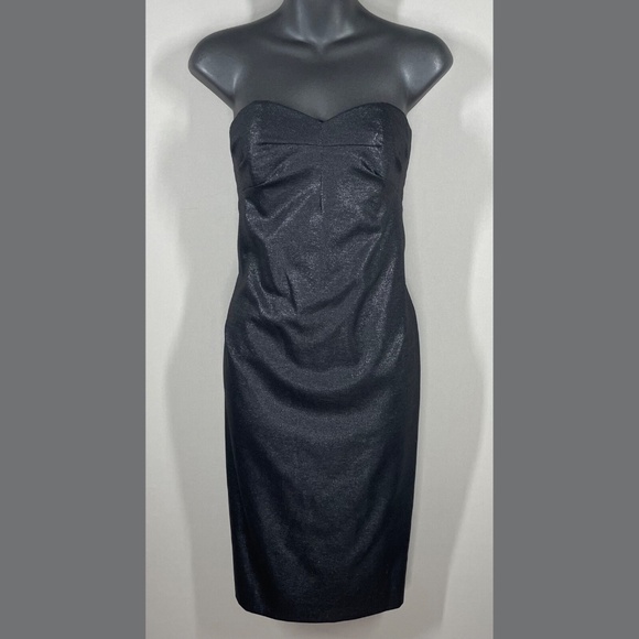 NEW Robert Rodriguez Dress Womens 10 black designer cocktail strapless - Picture 1 of 10